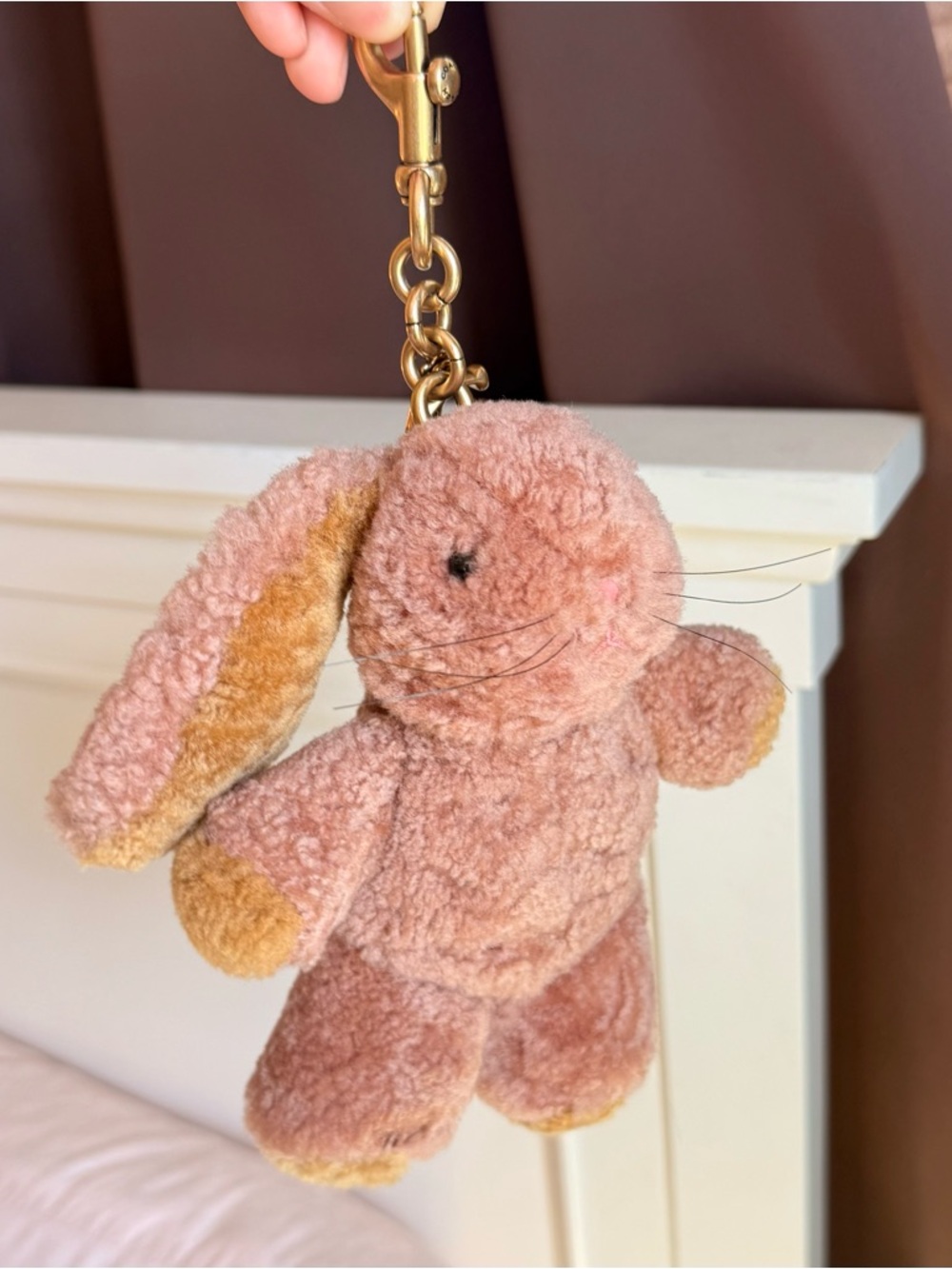 Coach Floppy Bunny Plushie Bag Charm made from genuine shearling